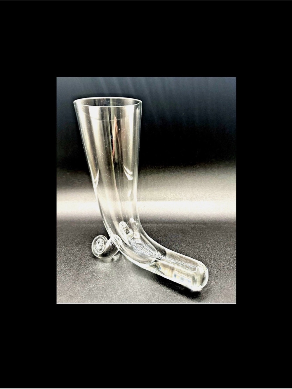 Vintage Svend Jensen Crystal Drinking Horn Pilsner Glass Kronos Poland Vase MCM